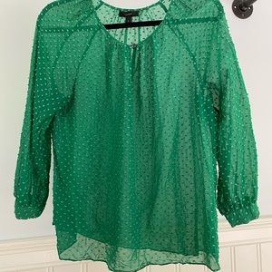 J. Crew 3/4 sleeve top green